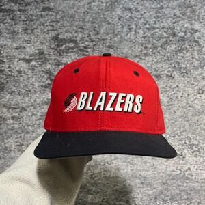 Vintage 90s Portland Trail Blazers New Era Hat Snap Back Dupont Visor Wool